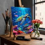 Sea Turtle Paint by Numbers Kit for Adults