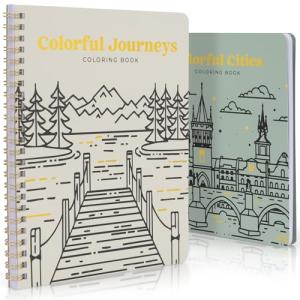 Adult Coloring Book Set - Relax and Explore