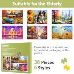 Large Piece Puzzles for Seniors - 6 Pack