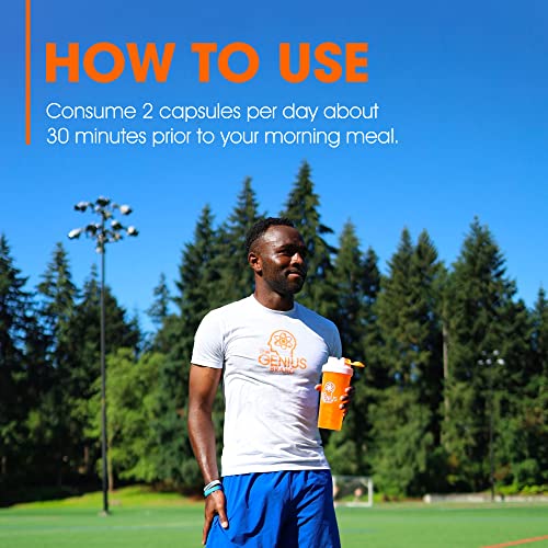 Genius Fat Burner - Thermogenic Weight Loss & Nootropic Focus Supplement - Natural Metabolism & Energy Booster for Men & Women | Thyroid Support and Appetite Suppressant w/ Gymnema Sylvestre, 60 Pills