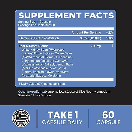 Nobi Nutrition Night Time Fat Burner, Sleep Aid an Appetite Suppressant - Stimulant-Free PM Weight Loss Pills & Metabolism Booster for Men and Women - Healthier Diet Pills - 60 Capsules
