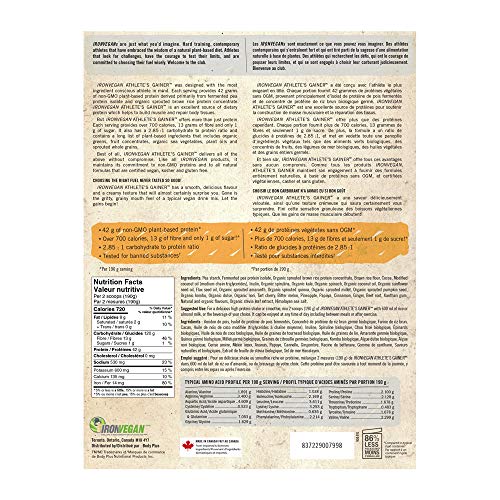 Iron Vegan Athlete's Gainer Chocolate, 10 lbs