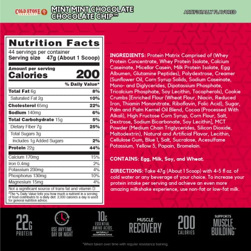 BSN Syntha-6 Whey Protein Powder, Cold Stone Creamery- Mint Mint Chocolate Chocolate Chip Flavor, Micellar Casein, Milk Protein Isolate Powder, 44 Servings