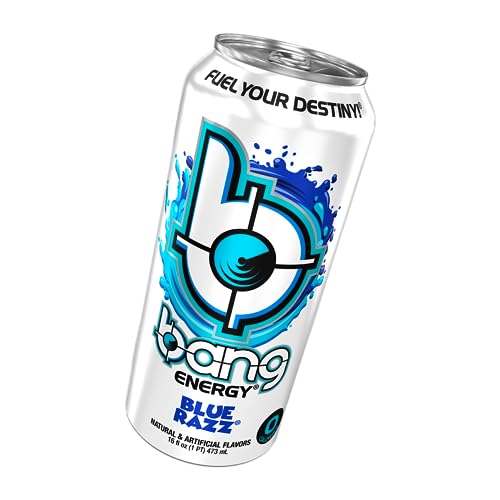 Bang Energy Blue Razz, Sugar-Free Energy Drink, 16-Ounce (Pack of 12)