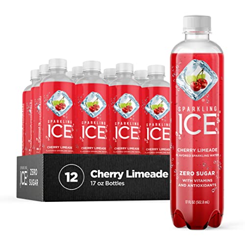 Sparkling Ice, Cherry Limeade Sparkling Water, Zero Sugar Flavored Water, with Vitamins and Antioxidants, Low Calorie Beverage, 17 fl oz Bottles (Pack of 12)
