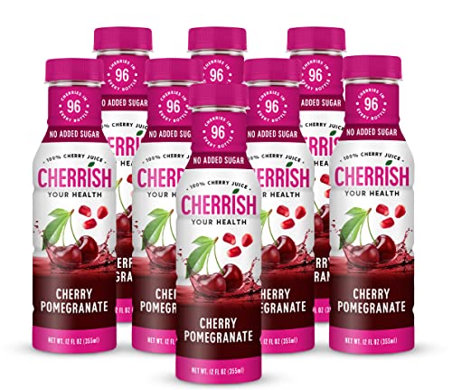 CHERRiSH 100% Tart Cherry Juice (Cherry Pomegranate, 8 Pack)