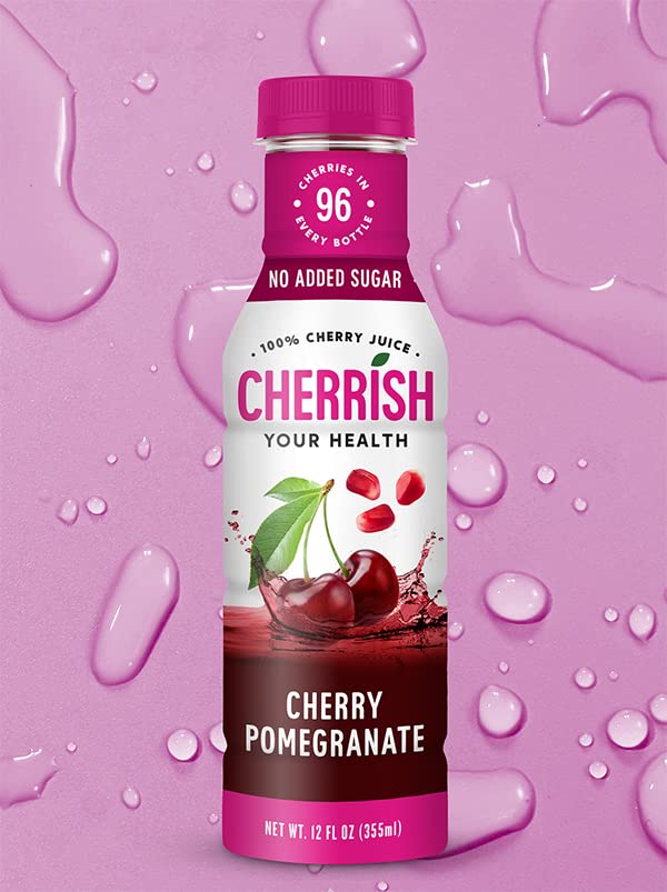 CHERRiSH 100% Tart Cherry Juice (Cherry Pomegranate, 8 Pack)