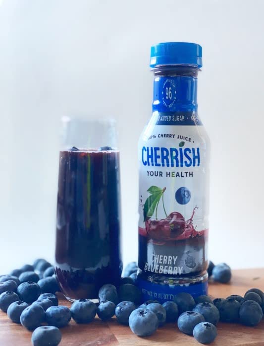 CHERRiSH 100% Tart Cherry Juice (Cherry Blueberry, 8 Pack)