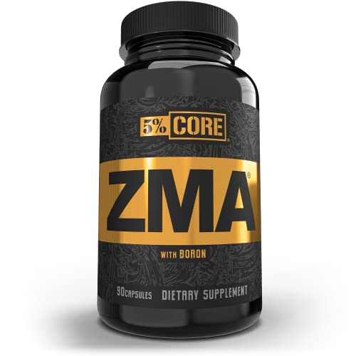 5% Nutrition Core ZMA (with Boron) | Promotes Recovery by Restoring Levels of Zinc, Magnesium & Vitamin B-6 (90 Capsules)