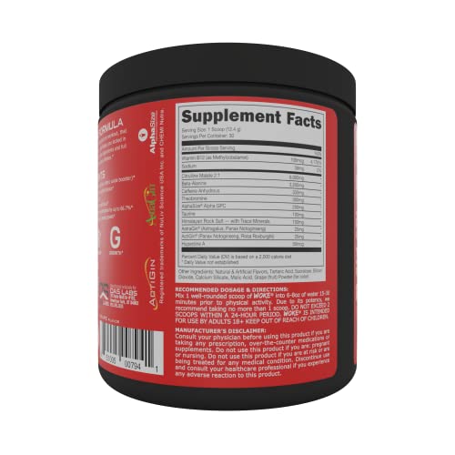 Bucked Up - Woke - HIGH STIM Pre Workout - Best Tasting - Focus Nootropic, Pump, Strength and Growth, 30 Servings (Grape)