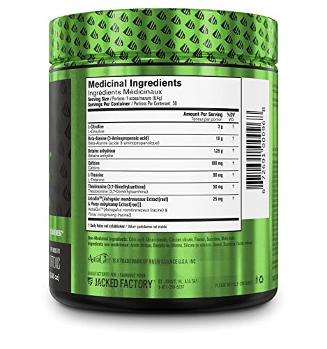 Jacked Factory NITROSURGE Pre Workout Supplement - Endless Energy, Instant Strength Gains, Clear Focus, Intense Pumps - Nitric Oxide Booster & Powerful Preworkout Energy Powder - 30 Servings, Grape