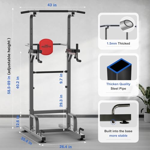 RELIFE Power Tower Pull Up Bar for Home Gym