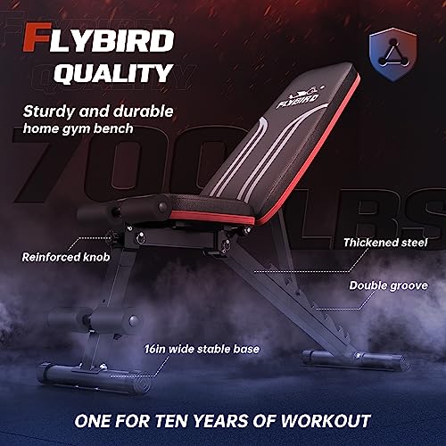 FLYBIRD Adjustable Weight Bench for Home Gym
