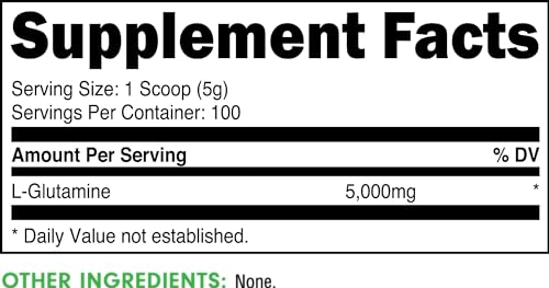 Gluten-Free L-Glutamine Powder - 100 Servings, Unflavored