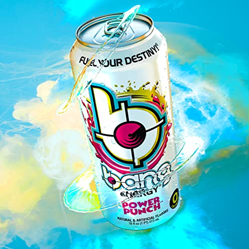 Bang Power Punch Energy Drink, 0 Calories, Sugar Free with Super Creatine, 16 Fl Oz (Pack of 12)