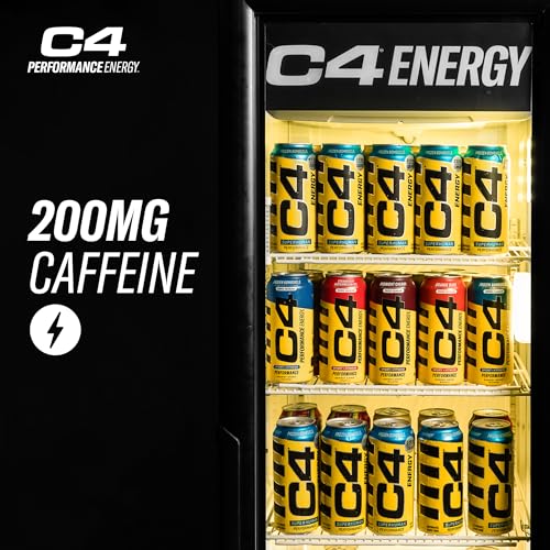 C4 Energy Carbonated Zero Sugar Energy Drink, Pre Workout Drink + Beta Alanine, Orange Slice, 16 Fl Oz (Pack of 12)