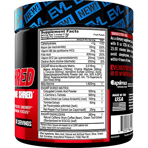 Fruit Punch: EVL Ultimate Pre Workout for Lasting Energy and Focus!
