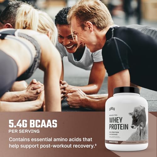 Levels Grass Fed 100% Whey Protein, No Hormones, Chocolate Mocha, 5LB