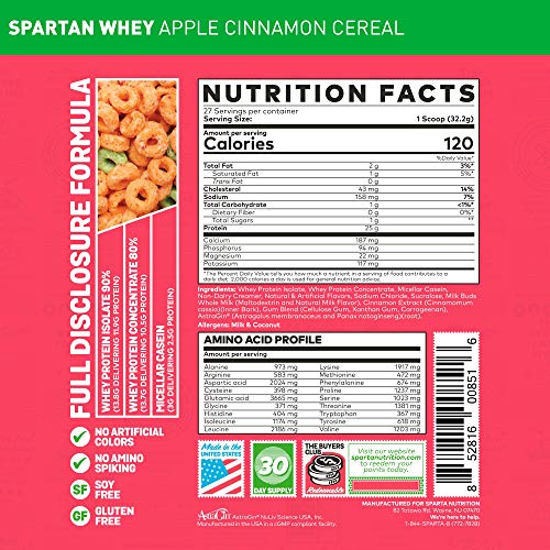 Spartan Whey Protein Powder - Apple Cinnamon Cereal
