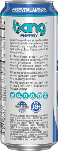 Bang Star Blast Energy Drink, 0 Calories, Sugar Free with Super Creatine, 16 Fl Oz (Pack of 12)