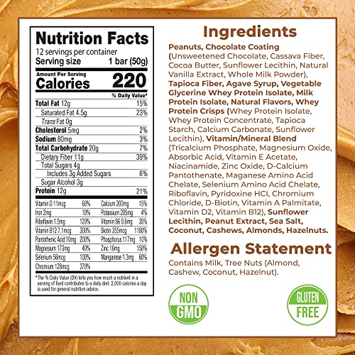 Dark Chocolate Peanut Butter Stabilyze Nutrition Bars - 24 Pack