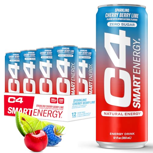 C4 Smart Energy Drink - Sugar Free Performance Fuel & Nootropic Brain Booster, Coffee Substitute or Alternative | Freedom Ice 12 Oz - 12 Pack