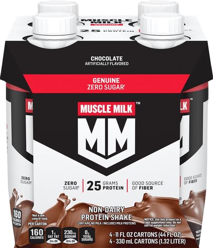 Muscle Milk Genuine Protein Shake, Chocolate, 25g Protein, 11 Fl Oz (Pack of 4)