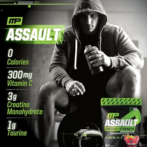 MusclePharm Assault Sport Pre-Workout Powder with High-Dose Energy, Focus, Strength, and Endurance, Fruit Punch, 30 Servings