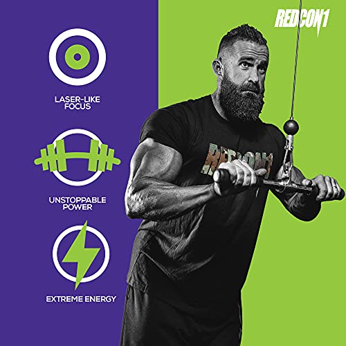 REDCON1 Total War Preworkout - Contains 320mg of Caffeine from Green Tea, Juniper & Beta Alanine - Pre Work Out with Amino Acids to Increase Pump, Energy + Endurance (Sour Gummy Bear, 30 Servings)