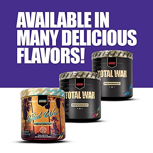 REDCON1 Total War Preworkout - Contains 320mg of Caffeine from Green Tea, Juniper & Beta Alanine - Pre Work Out with Amino Acids to Increase Pump, Energy + Endurance (Sour Gummy Bear, 30 Servings)