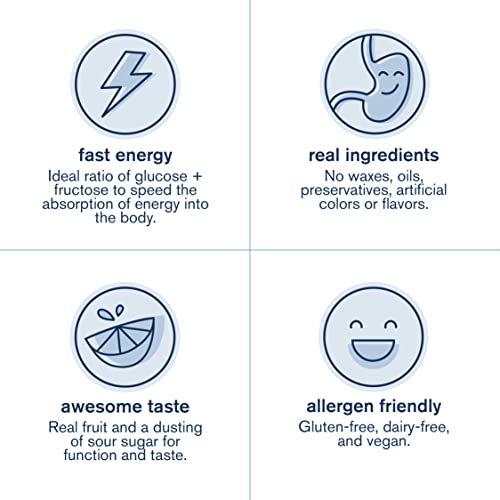 Skratch Labs Energy Chews | Energy Gummies for Running, Cycling, and Sports Preformance | Energy Gel Alternative | Blueberry with Caffeine (10 Pack) | Gluten Free, Vegan