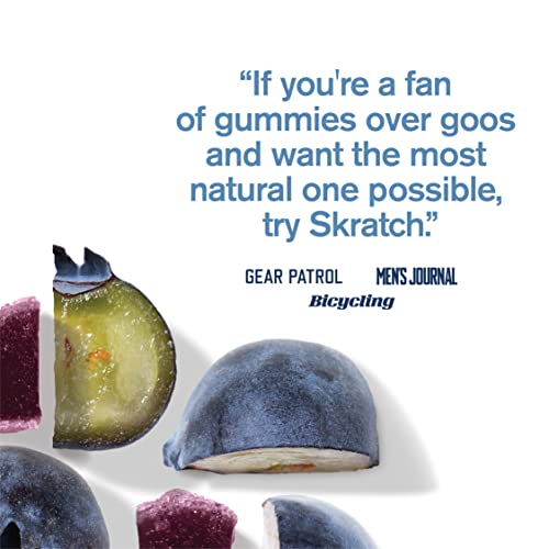 Skratch Labs Energy Chews | Energy Gummies for Running, Cycling, and Sports Preformance | Energy Gel Alternative | Blueberry with Caffeine (10 Pack) | Gluten Free, Vegan