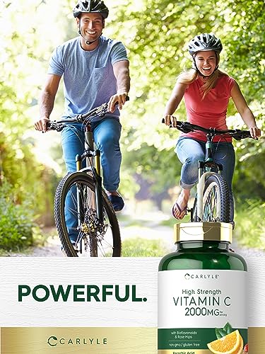 Carlyle Vitamin C 2000mg | with Rose Hips | 300 Caplets | Vegetarian, Non-GMO, Gluten Free Supplement