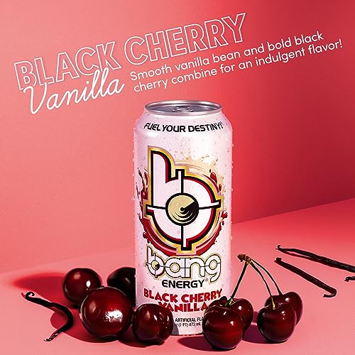 Bang Black Cherry Vanilla Energy Drink, 0 Calories, Sugar Free with Super Creatine, 16 Fl Oz (Pack of 12)