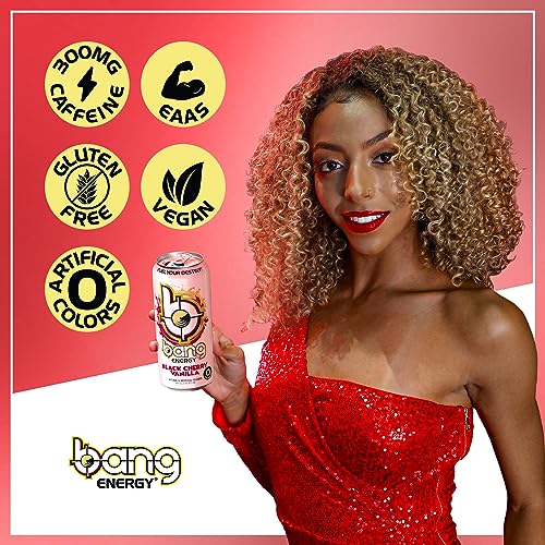 Bang Black Cherry Vanilla Energy Drink, 0 Calories, Sugar Free with Super Creatine, 16 Fl Oz (Pack of 12)