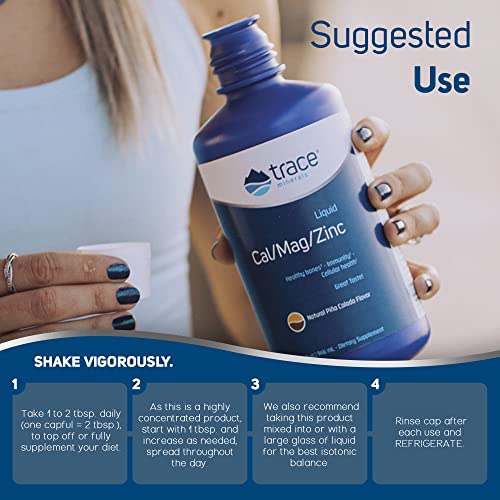 Trace Minerals Liquid Cal/Mag/Zinc, 16-Ounce