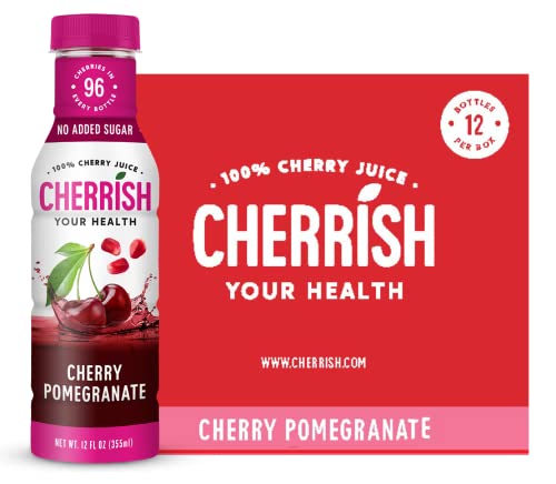 CHERRiSH 100% Tart Cherry Juice (Cherry Pomegranate, 12 Pack)