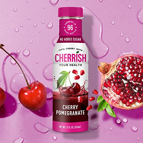 CHERRiSH 100% Tart Cherry Juice (Cherry Pomegranate, 12 Pack)