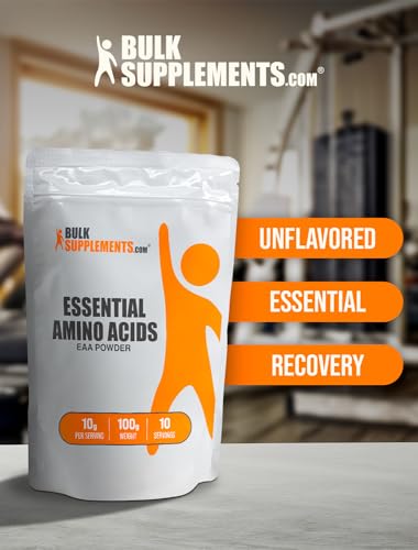BULKSUPPLEMENTS.COM Essential Amino Acids Powder - EAA Powder - Essential Amino Acids Supplement - EAAs Amino Acids Powder - 10g per Serving, 10 Servings (100 Grams - 3.5 oz)