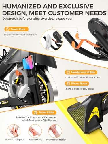 pooboo Magnetic Resistance Indoor Cycling Bike, LCD Monitor, Comfortable Seat