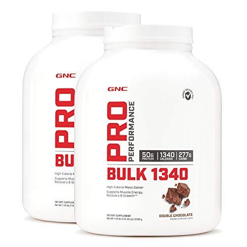 GNC Pro Performance Bulk 1340 - Double Chocolate, Twin Pack, 9 Servings per Bottle, Supports Muscle Energy, Recovery and Growth