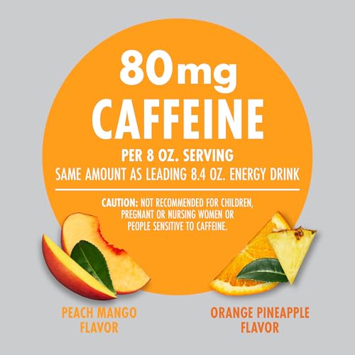 V8 +ENERGY Orange Pineapple and Peach Mango Energy Drink Variety Pack, 8 FL OZ Can (4 Packs of 6 Cans))