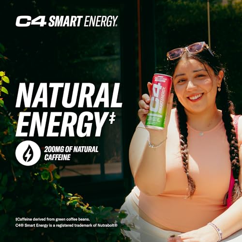 C4 Smart Energy Drink - Sugar Free Performance Fuel & Nootropic Brain Booster, Coffee Substitute or Alternative | Watermelon Burst 12 Oz - 12 Pack