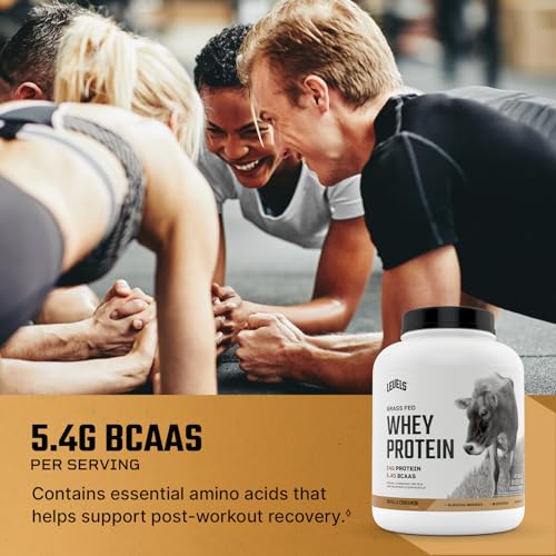 Levels Grass Fed 100% Whey Protein, No Hormones, Vanilla Cinnamon, 5LB