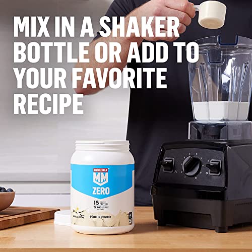 Muscle Mik ZERO Shake, Chocolate, 11.16 Fl Oz Bottles (Pack of 12) + Muscle Milk Zero, 100 Calorie Protein Powder, Chocolate, 15g Protein, 1.65 Pound, 25 Servings