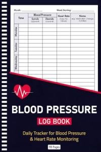 Daily Blood Pressure and Heart Rate Log Book