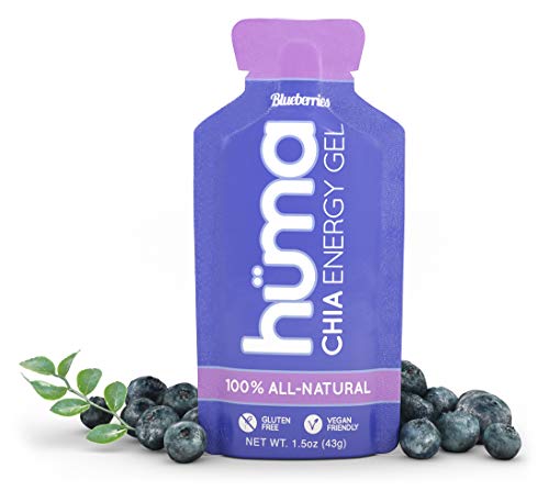 Huma Chia Energy Gel, Blueberries, 12 Gels - Premier Sports Nutrition for Endurance Exercise