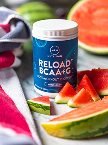 MRM Nutrition Reload BCAA+G Post-Workout Recovery | Watermelon Flavored | 9.6g Amino Acids | with CarnoSyn® | Muscle Recovery | Keto Friendly | 840g, 67 Servings