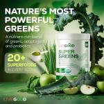 LiveGood Organic Super Greens Powder for Energy