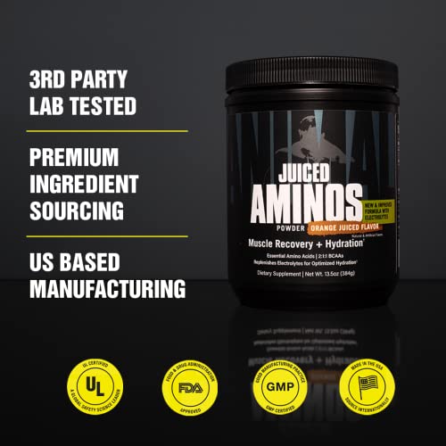 Animal Juiced Aminos - 6g BCAA/EAA Matrix plus 4g Amino Acid Blend for Recovery and Improved Performance - Orange - 30 Servings, 13.3 Ounce